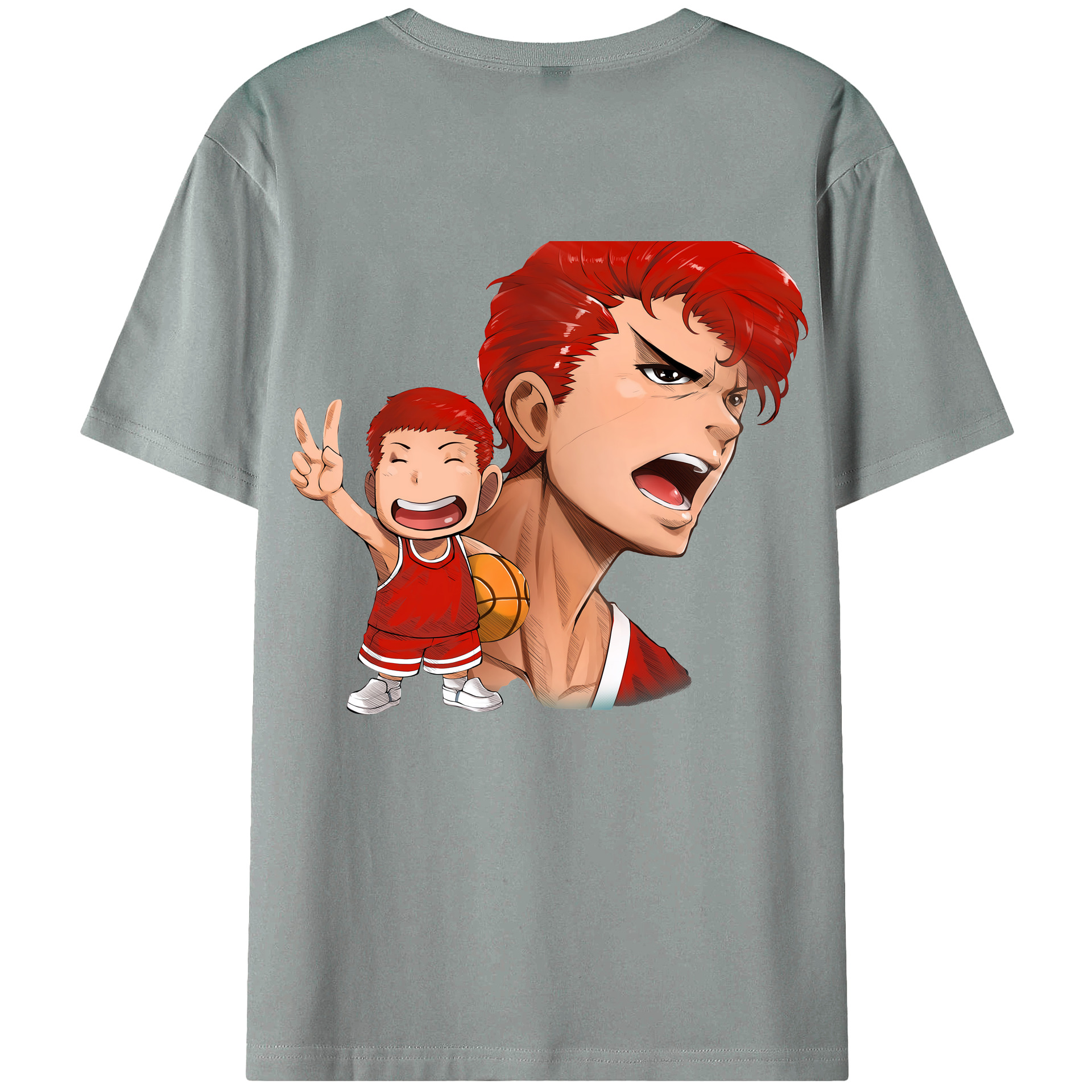 （画像用） SLAM DUNK／スラムダンク 綿100％ メンズ半袖Tシャツ（バックプリント） 通気性